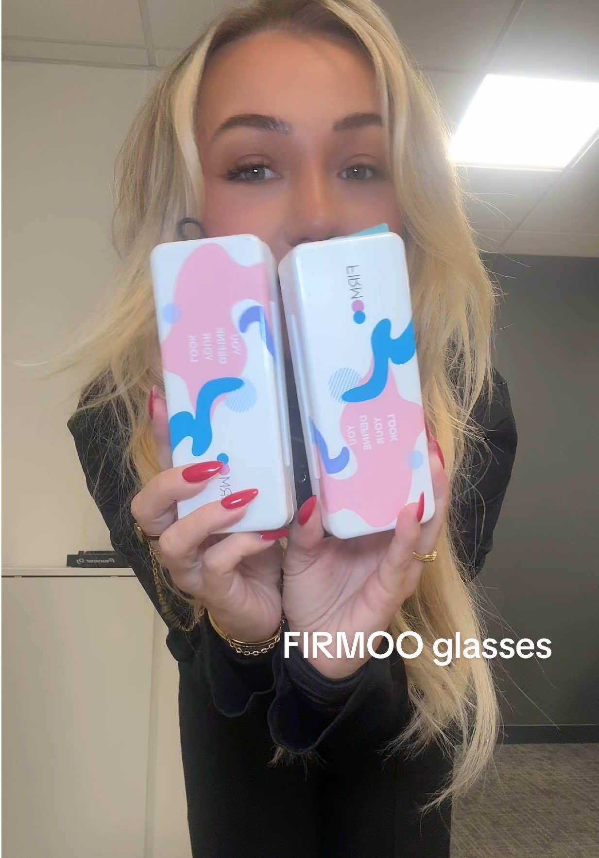TikTok post by @sophreay for Firmoo. Caption reads: Use code SHQG50 for buy 1 get 1 free (cheapest....