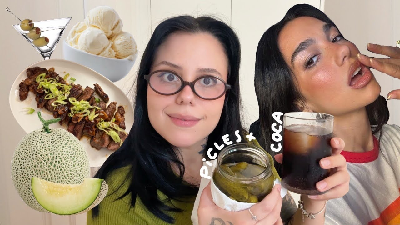 YouTube post by @vanessamacch for Cambly. Caption reads: I tried to follow DUA LIPA's diet for a day!.