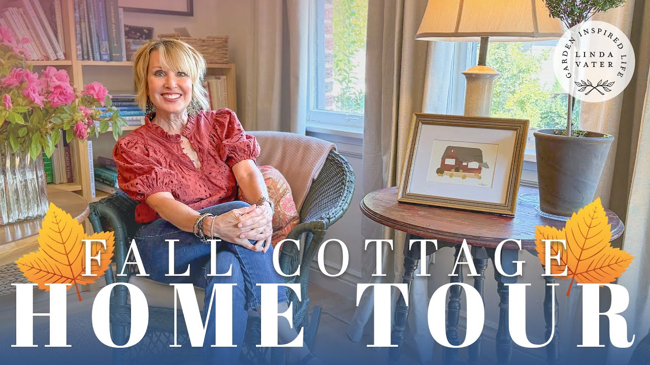 YouTube post by @LindaVater for Zazzle. Caption reads: Would You Like To See Inside The Cottage Today? 🌿.