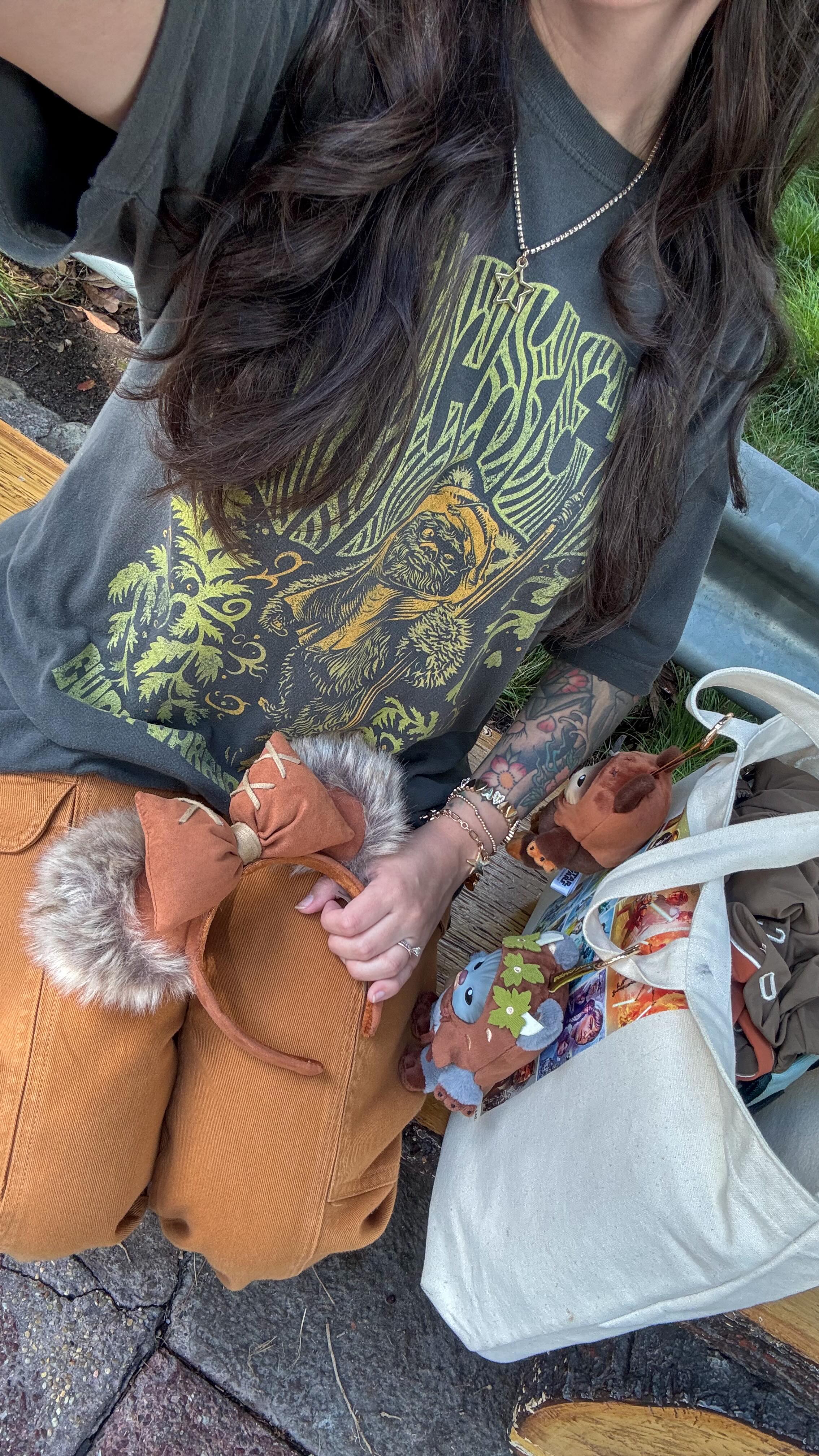 Instagram post by @traciemegumi for Heroes Villains. Caption reads: [...] Tee & Rebels jacket are from....