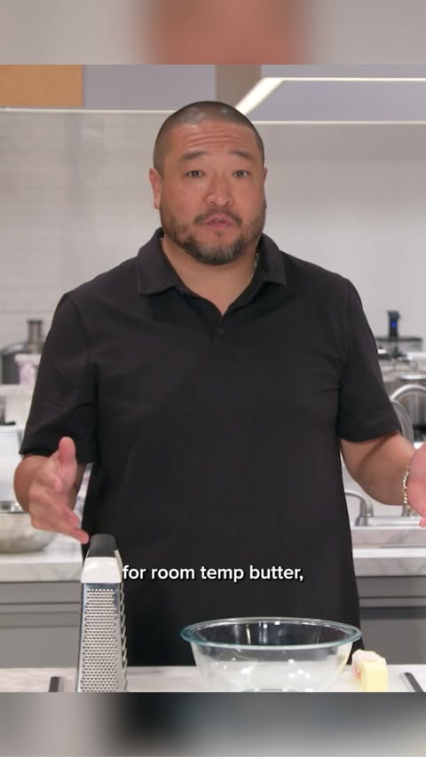 Instagram post by @chefkleeokc for Food Network. Caption reads: When you need to get your cold butter to room temp....