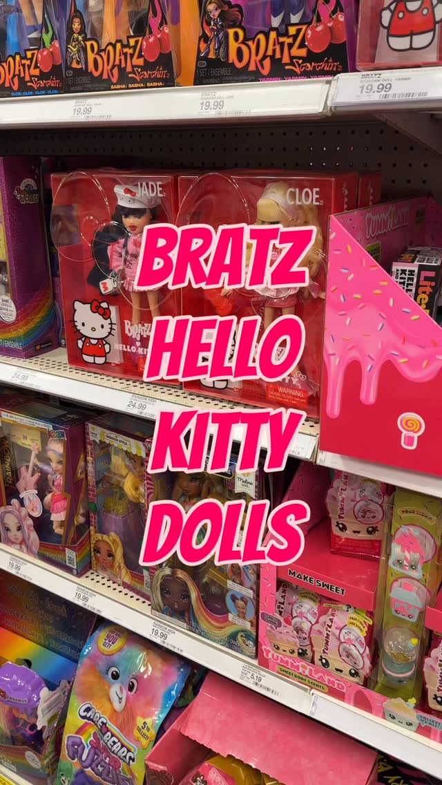 Instagram post by @targetpursuit for Bratz. Caption reads: Follow + comment BRATZ 🩷 How cute are these....