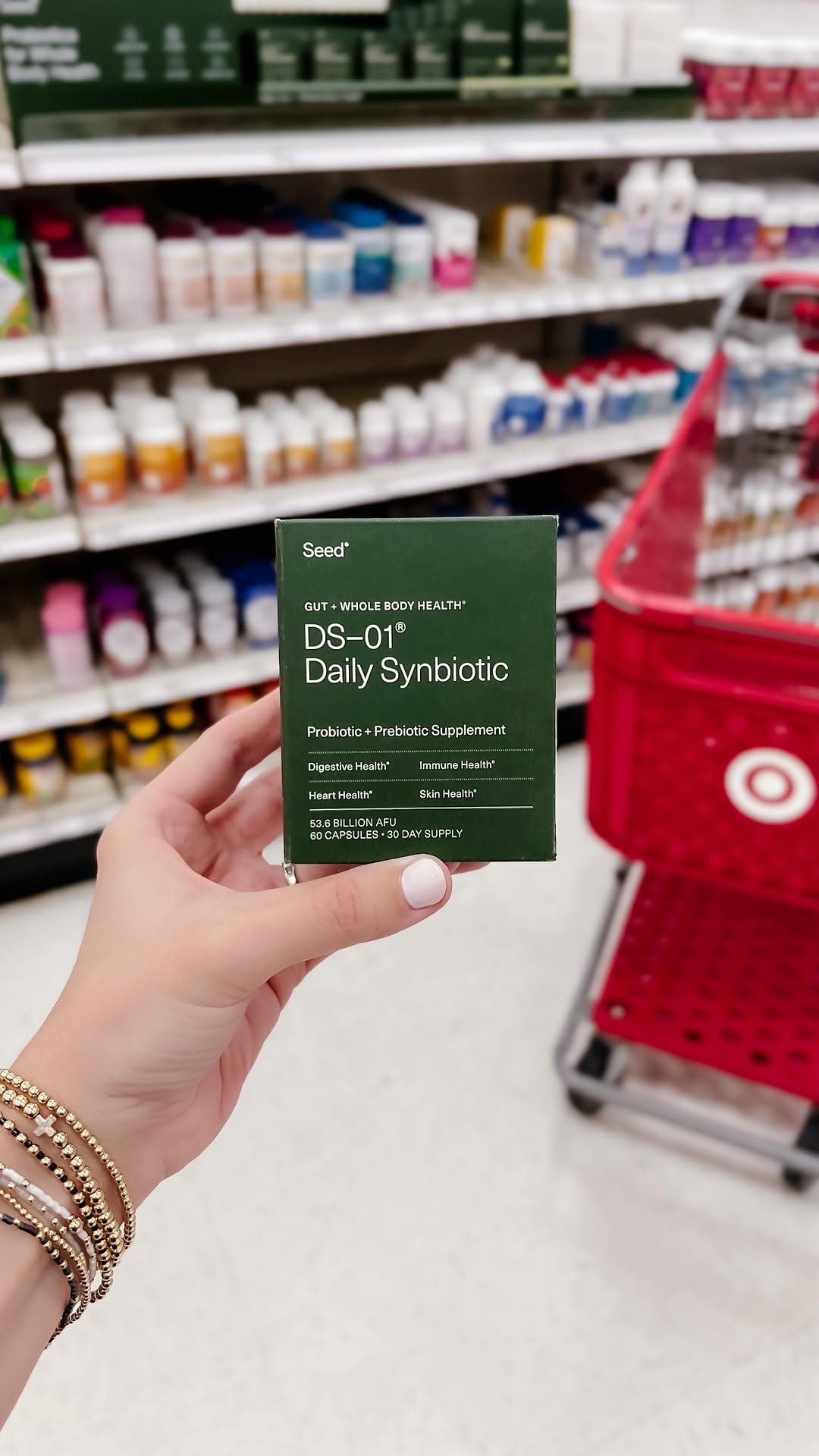 Instagram post by @target_cheer for Seed. Caption reads: Seed products are now available at @target 🎯💚....