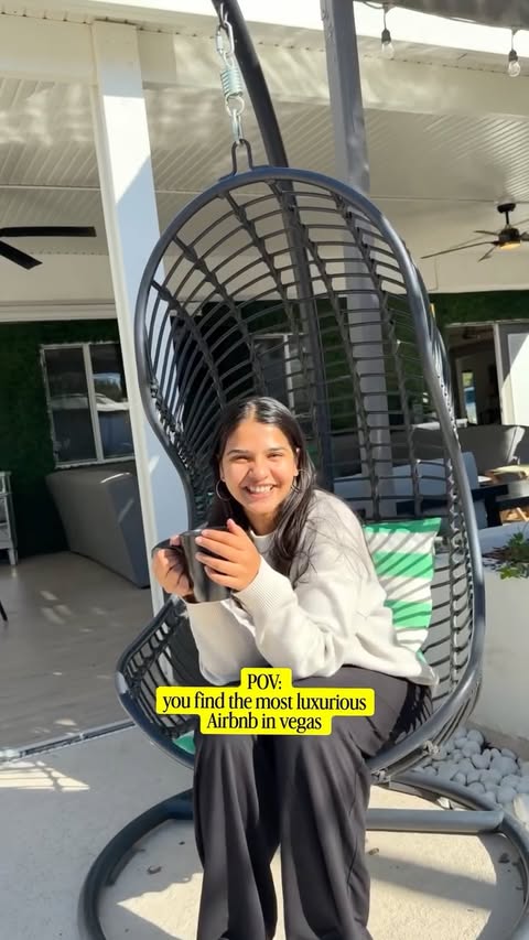 Instagram post by @tarini_shah for Airbnb. Caption reads: I finally get why everyone romanticizes “Vegas....