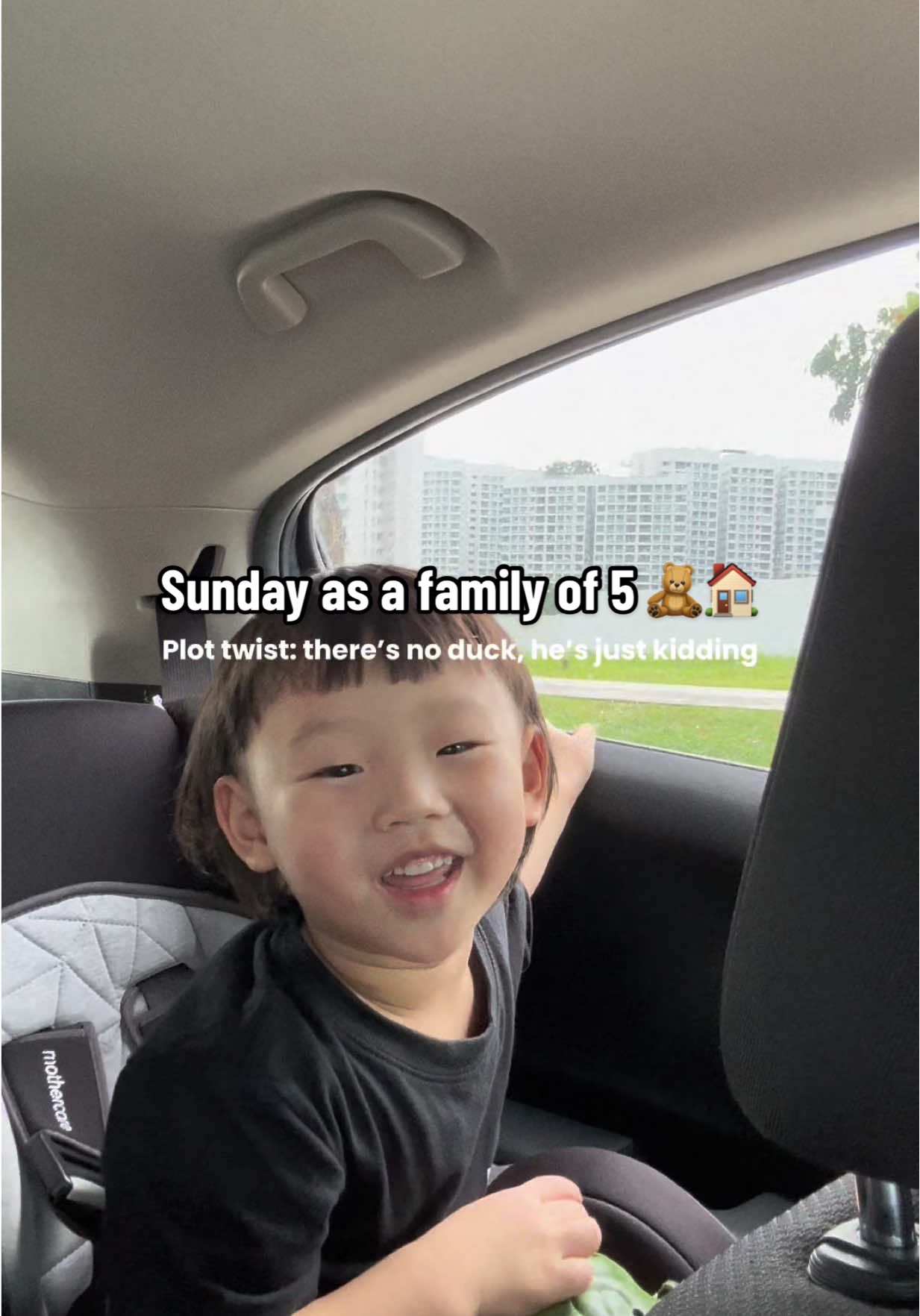 TikTok post by @tiredgenzmom for DBS Bank. Caption reads: Spend the afternoon with us as a family of 5 while....