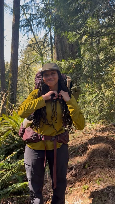 Instagram post by @gabtheforestelf for REI. Caption reads: [...] gear that I can rely on is so important.....
