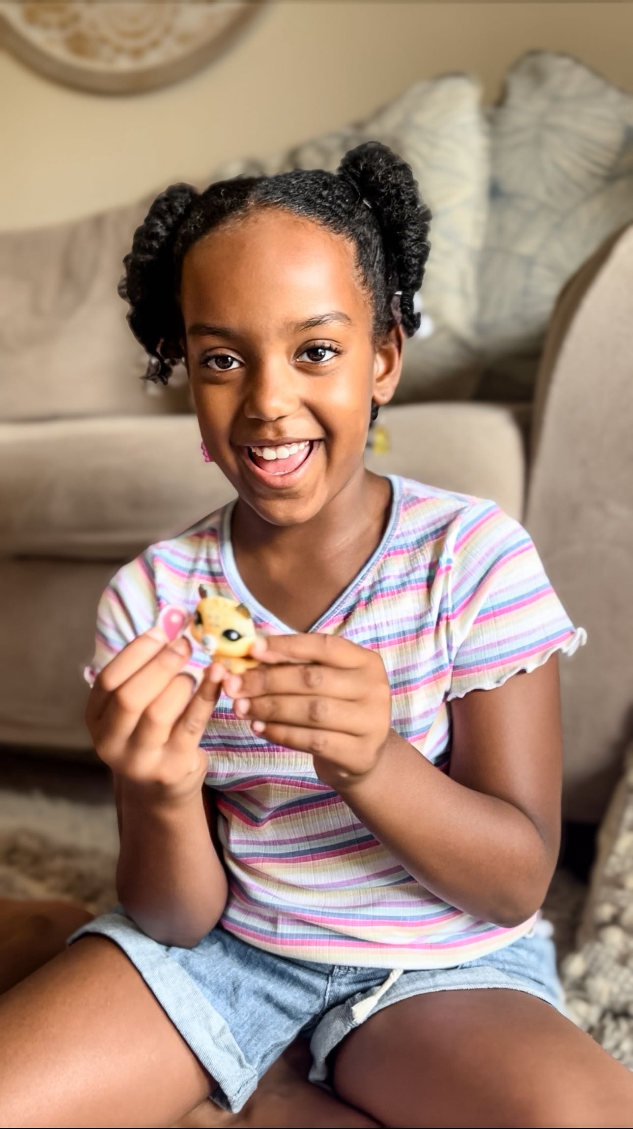 Instagram post by @candi_girl_mom for Basic Fun!. Caption reads: ✨ Look at the excitement on their faces! ✨ The....