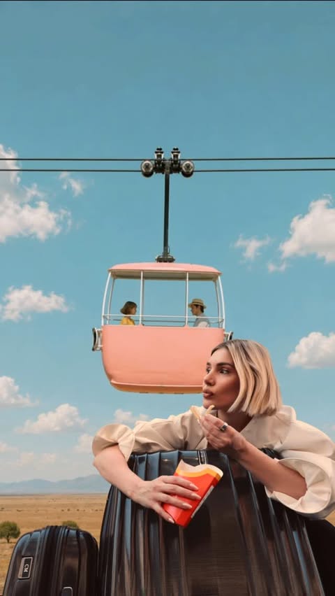 Instagram post by @cristinamusacchio for Samsonite. Caption reads: [...] second I touch a suitcase. Luckily,....