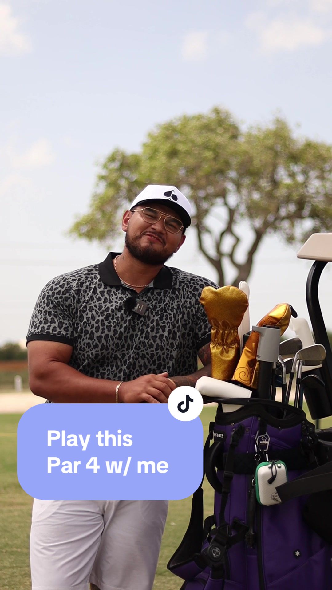 TikTok post by @ay_drewski for Pins And Aces. Caption reads: [...] 300 lb scratch golfer @Pins & Aces....