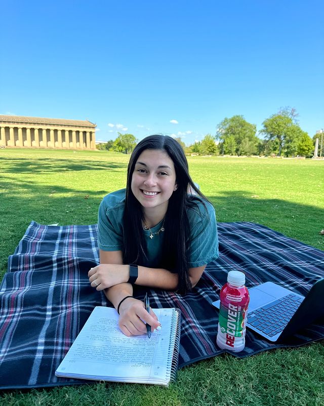 Instagram post by @victoria.varano for DrinkRecover. Caption reads: [...] key on the lanes & in the classroom....