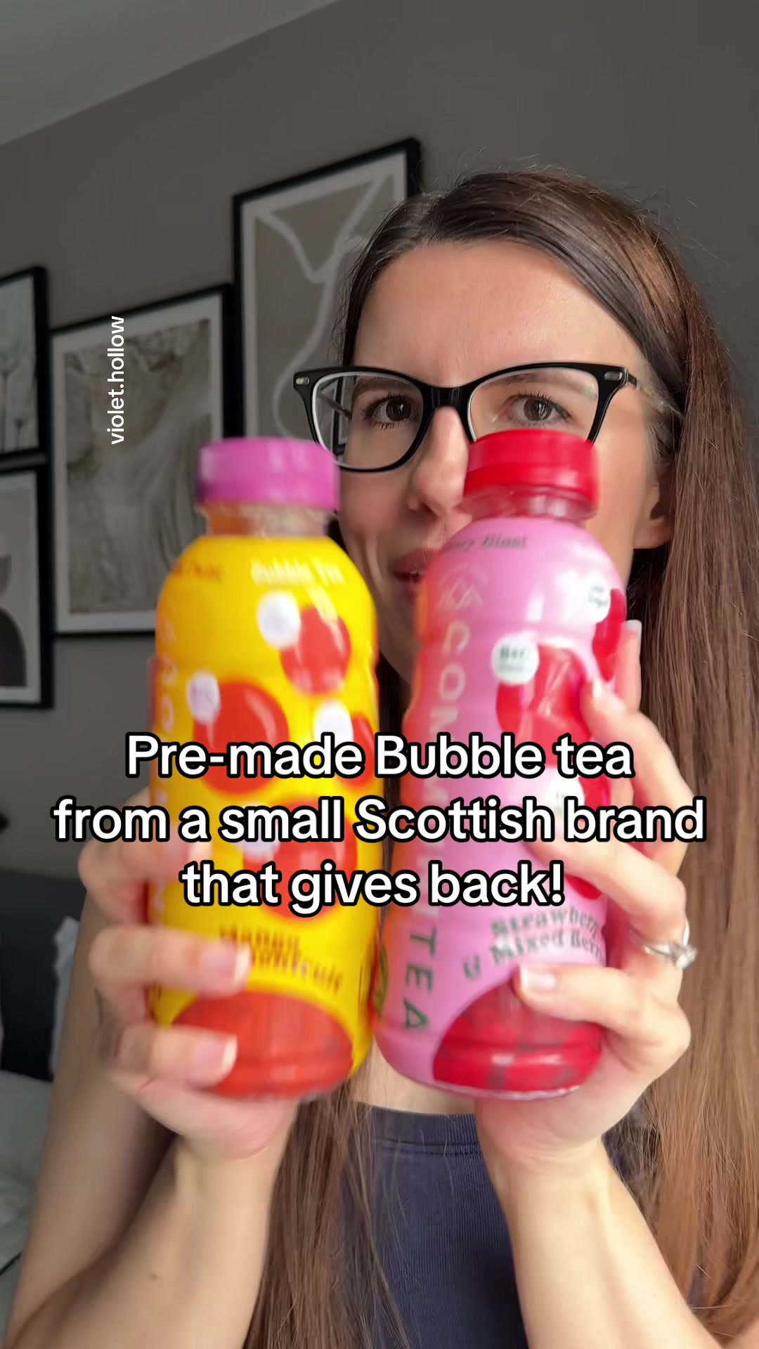 TikTok post by @violet.hollow for Tempo Tea Bar. Caption reads: Bubble Tea with a cause! 🧋 @Tempo Tea Bar....