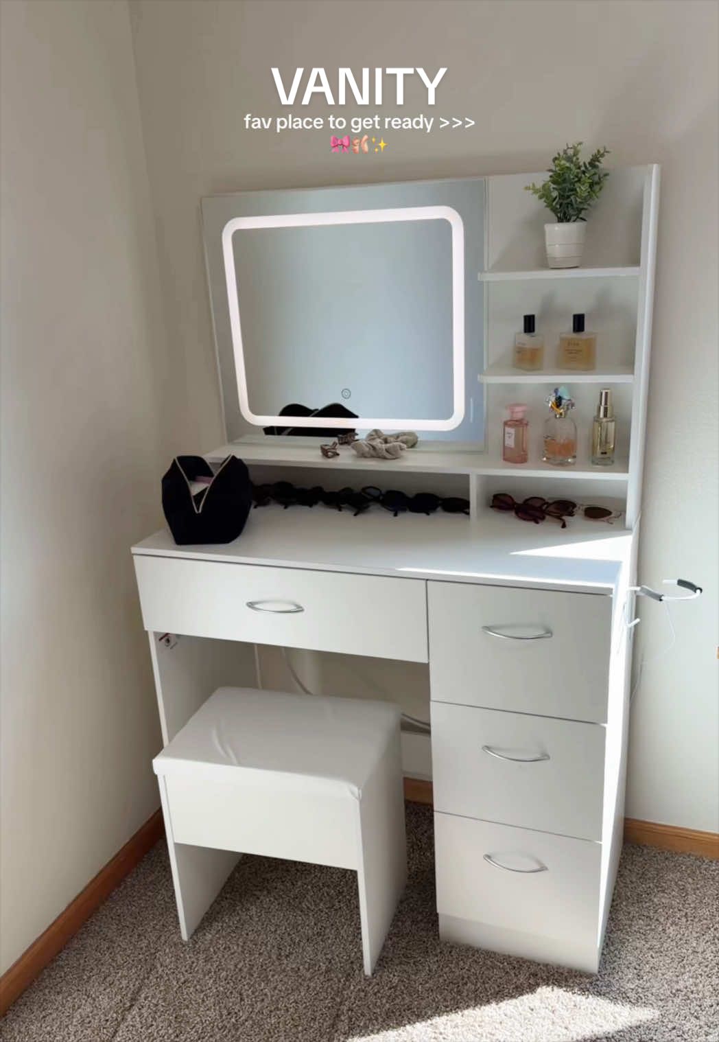 TikTok post by @alyssamariahhh for WeCharmer Store. Caption reads: [...] #makeuporganizer #homedecor @WeCharmer Store.