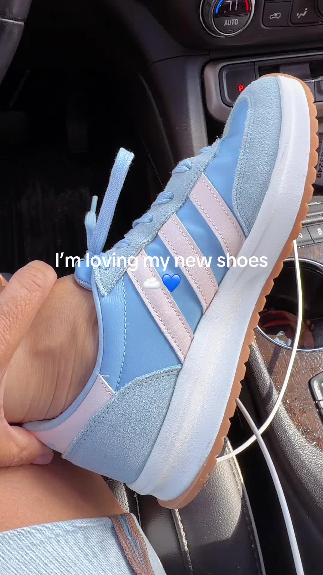 TikTok post by @classycorporatechic for SHOEBACCA.COM. Caption reads: These tennis shoes from @SHOEBACCA are so comfy 🥰....