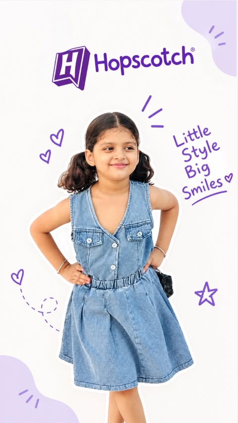 Instagram post by @aradhya.yadavv for Hopscotch. Caption reads: Little style, big smiles! with @hopscotch.in 🌸....