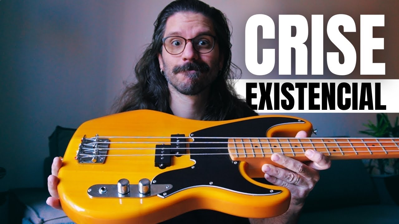 YouTube post by @PedroBernardiGuitarra for Yamaha. Caption reads: Comprei um baixo e QUASE LARGUEI TUDO!.