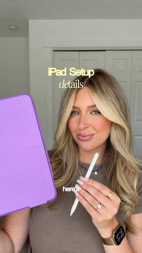 Instagram post by @alliemariedigital for Dagne Dover. Caption reads: [...] Pro @zugucase iPad case in Nova 💜....