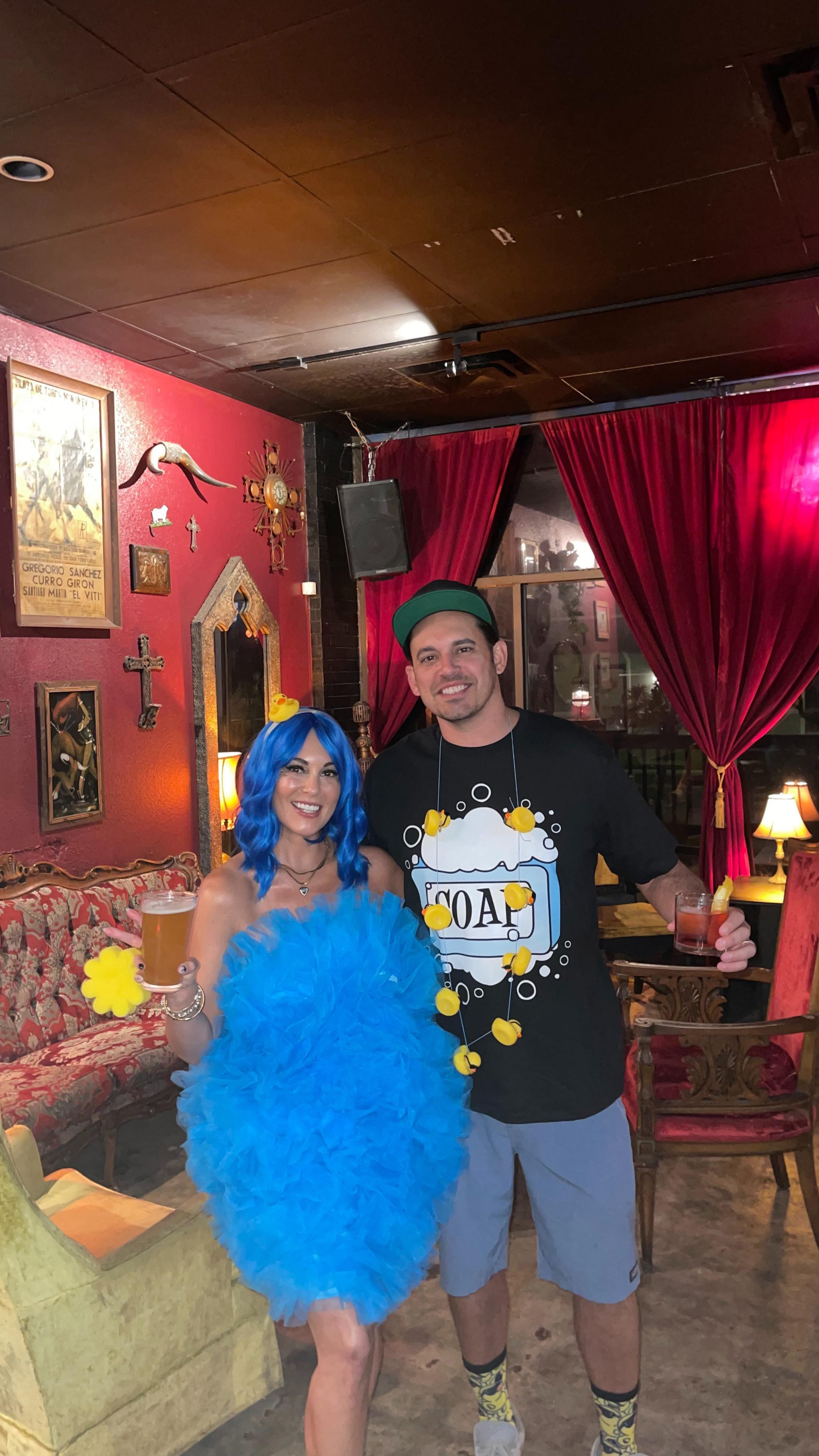 Instagram post by @maltymaiden for Tipsy Elves. Caption reads: [...] bubbles when you’ve got me? 🛁🫧🤣....