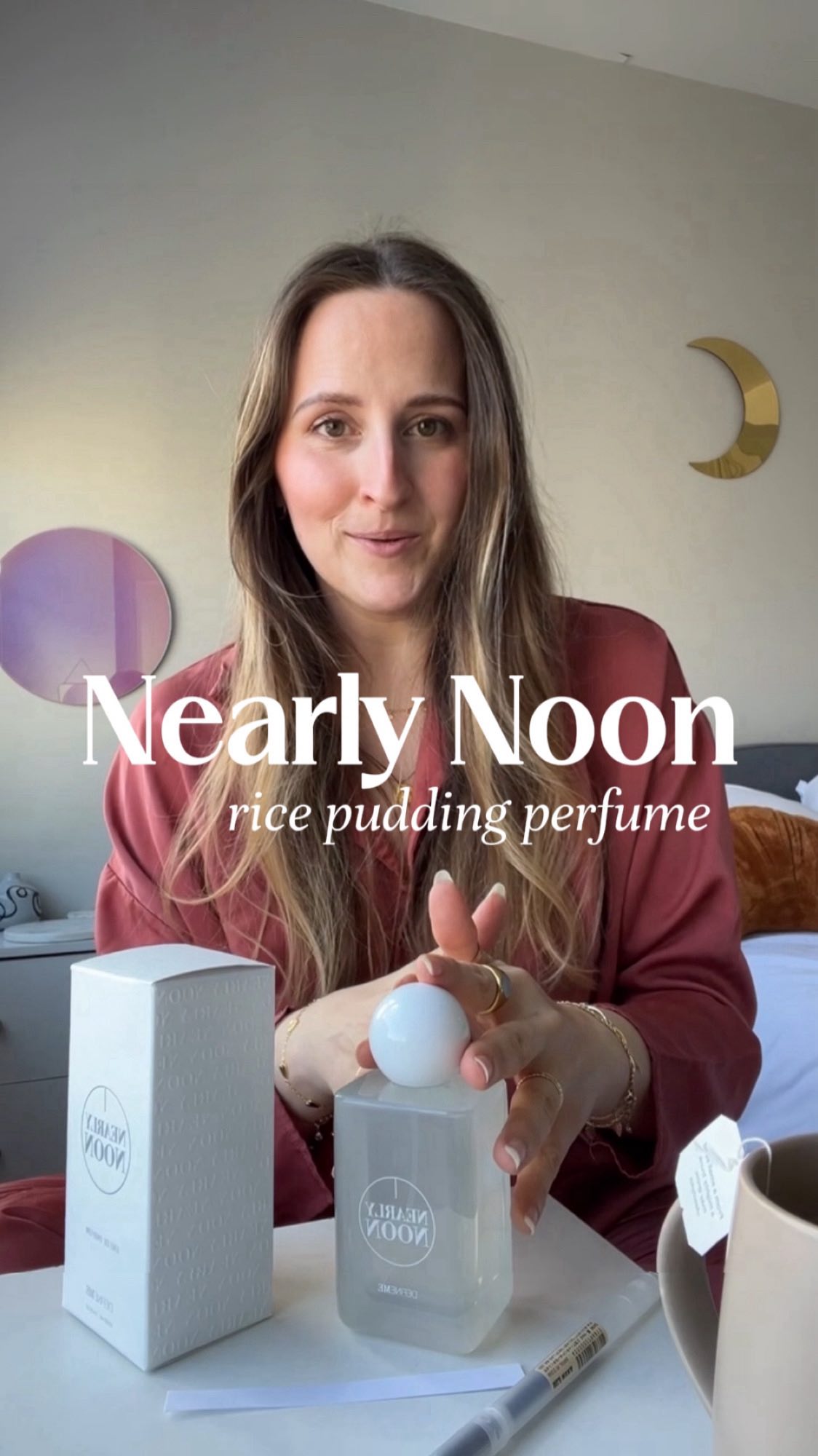 Instagram post by @kristinfragrances for DefineMe Fragrance. Caption reads: 🥛🍚 Nearly Noon - the rice pudding perfume 

does....