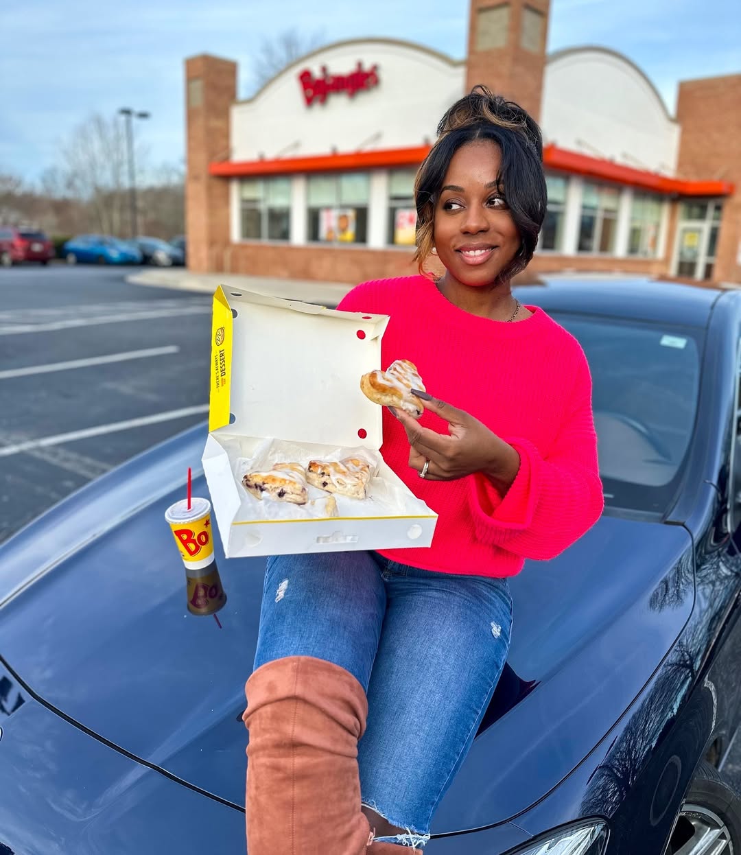Instagram post by @the_ashley_nez for Bojangles. Caption reads: Listen up, y’all! @bojangles just brought back....