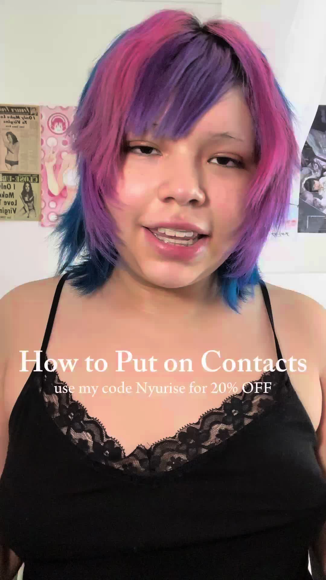 TikTok post by @internetnursee for EYEVOS. Caption reads: [...] in the video are Ashley’s Meta Gray! @EYEVOS....