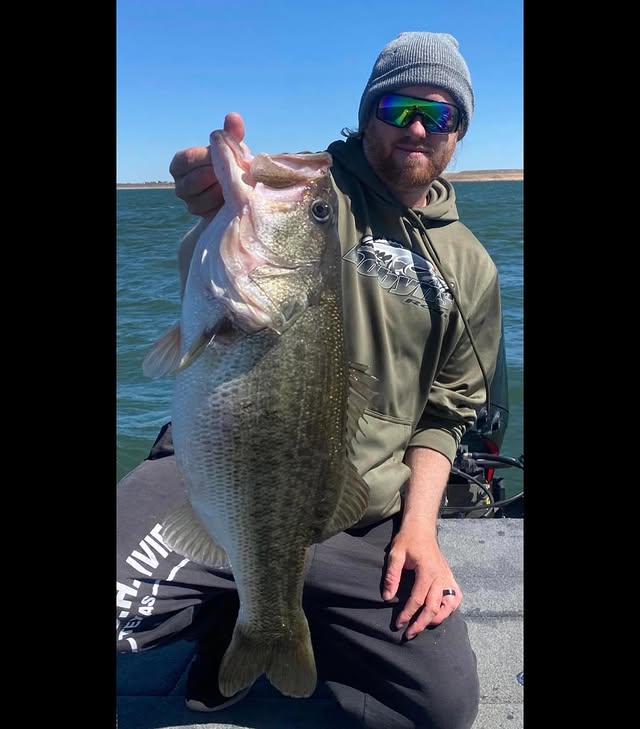 Instagram post by @josh.jones.fishing for 6th Sense Fishing. Caption reads: [...] Whale swimbait is available from 6th Sense....