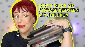 YouTube post by @GlitterFallout for Sigma Beauty. Caption reads: Only Keeping TEN Eyeshadow Palettes out of 100+?!.