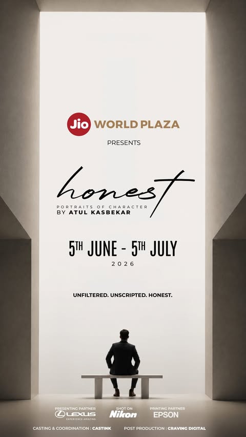 Instagram post by @jioworldplaza for Epson. Caption reads: Jio World Plaza presents HONEST: Portraits of....