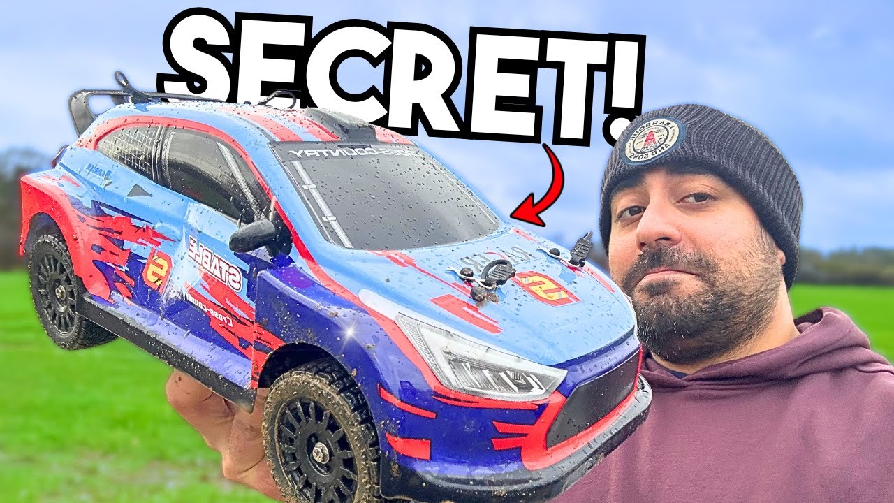 YouTube post by @beyondRC for Rlaarlo. Caption reads: This CHEAP RC Car Has a HUGE Secret!.