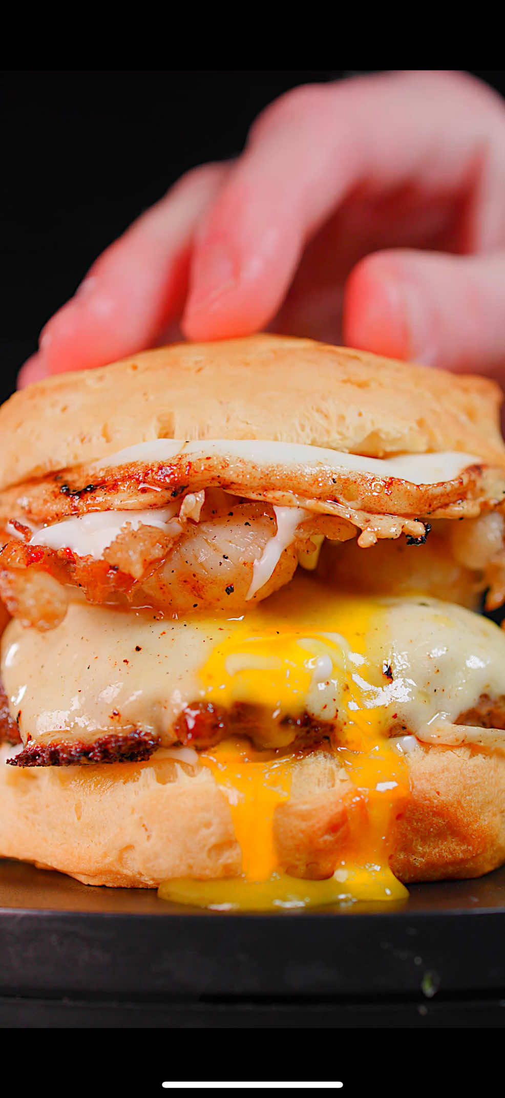 TikTok post by @colinwingerter for Oats Overnight. Caption reads: [...] Biscuit Sandwich Paired with @Oats Overnight....