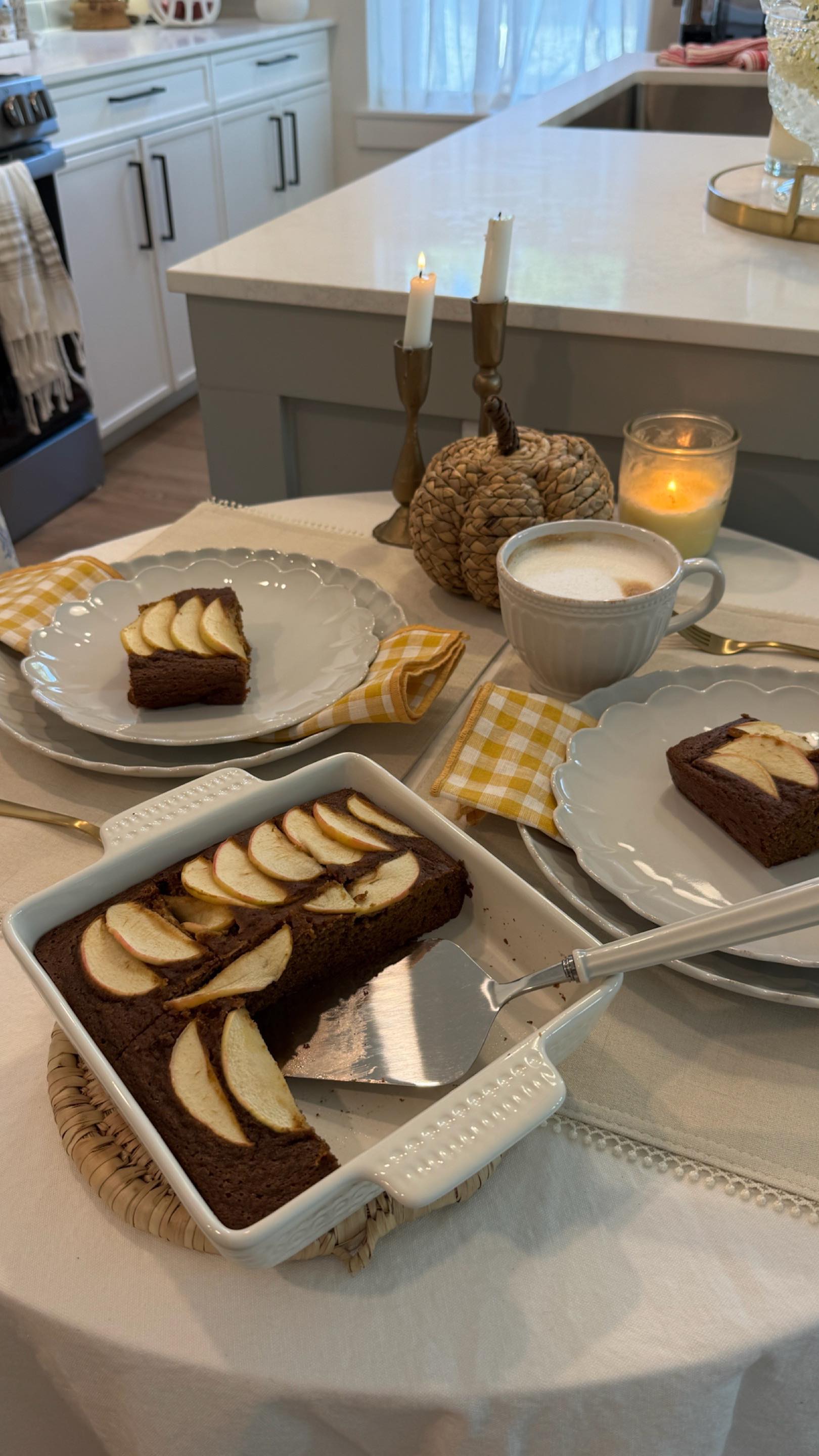 Instagram post by @thehealthyavo for Lenox. Caption reads: [...] a cozy autumn inspired cafe and used @lenox....