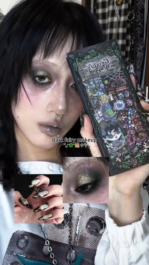 Instagram post by @freya86_ff for CBeautyMall. Caption reads: dark fairy makeup 🗝️⁺₊˚🦠˚📜✧𖧧˚₊ #makeup....