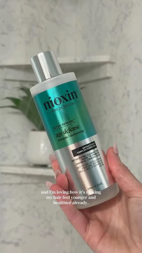 Instagram post by @beccers_gordon for NIOXIN. Caption reads: Ever since I started using the @nioxin 3 step age....