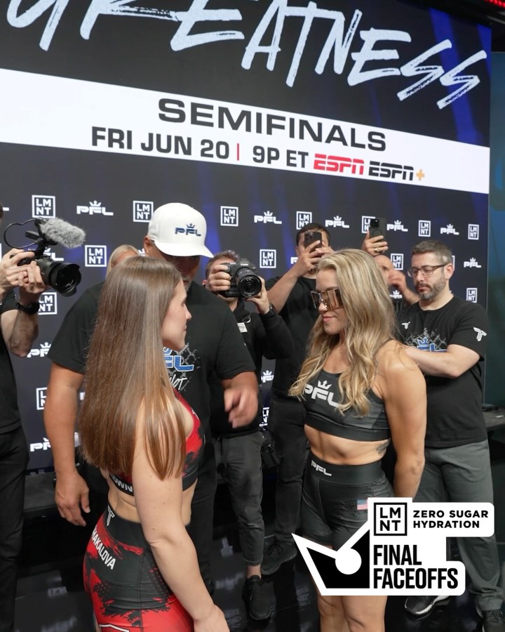 Instagram post by @shaka.mma for Drink LMNT. Caption reads: SHAKALOVA vs BISHOP! 

A spot to the 2025 PFL....
