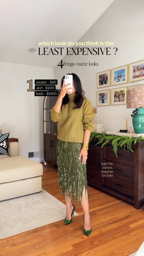 Instagram post by @musingsofsaumya for JustFab. Caption reads: Can you guess which outfit here is the least....