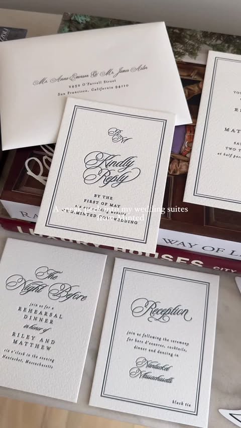 Instagram post by @rileyshieldss for Minted. Caption reads: [...] invites for my Nantucket wedding @minted....
