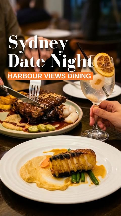 Instagram post by @hills_business_guide for Eros Influencer Marketing. Caption reads: 🇦🇺 SYDNEY DATE NIGHT WITH HARBOUR VIEWS 🥂✨....
