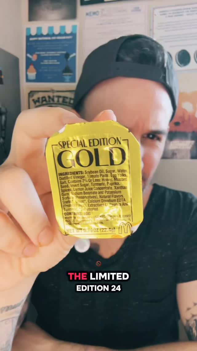 Instagram post by @markie_devo for McDonald's. Caption reads: McDonald’s Special Edition Gold Sauce and chicken....