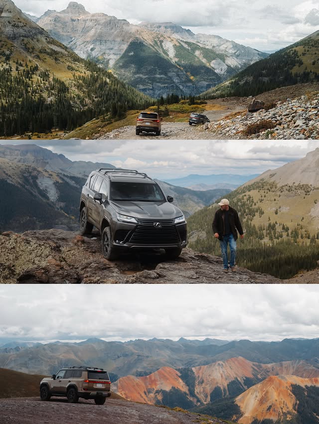 Instagram post by @jonnyroams for Lexus. Caption reads: [...] feet. Up and over Imogene Pass with....