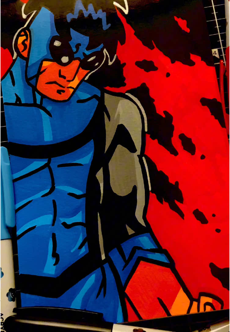 TikTok post by @alirisbyartist for Arrtx. Caption reads: Drawing Invincible with markers @Arrtx sent me!....