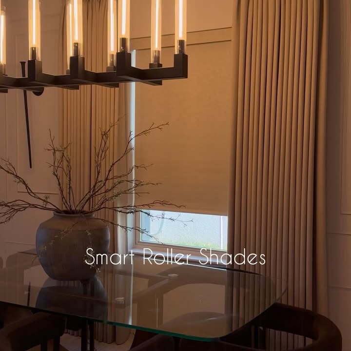Instagram post by @islandgal_5homedecor for Yoolax Smart Blinds. Caption reads: Comment SMART for the link! These....