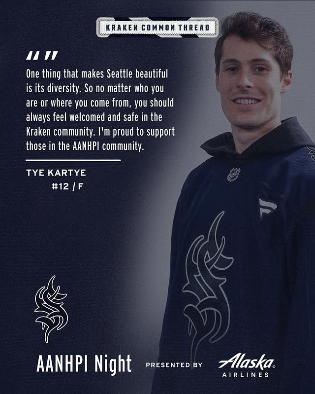 Instagram post by @nhlunites for Alaska Airlines. Caption reads: Blending past & present, tradition & innovation....