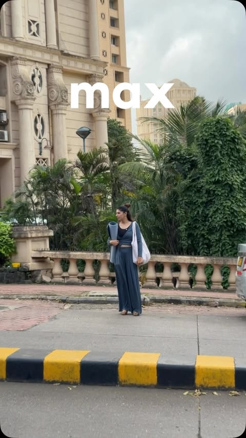 Instagram post by @sanjeevaniyoga for Max Fashion. Caption reads: [...] to deeper stretches on the mat, the Max....