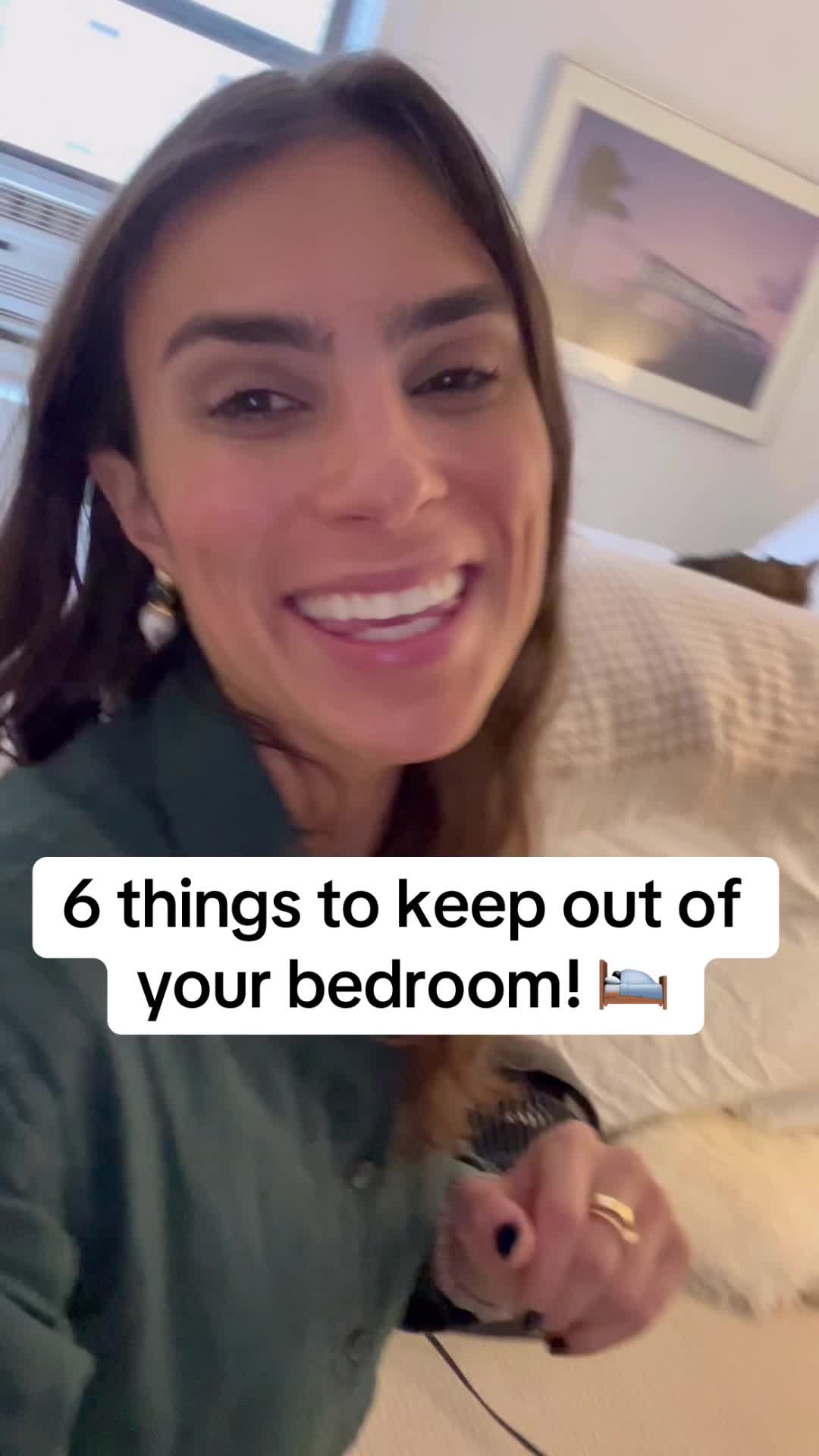 TikTok post by @neat.caroline for Brabantia. Caption reads: Things to get rid of in your bedroom! @Brabantia....