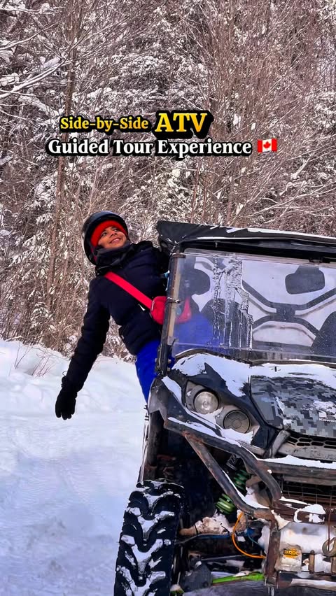 Instagram post by @explorewithreshma for GetYourGuide. Caption reads: Winter adventures in Canada don’t always have to....