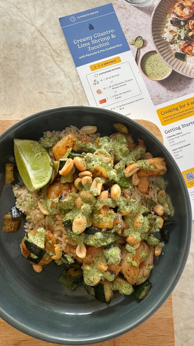 Instagram post by @thefooddragon for Blue Apron. Caption reads: @blueapron’s 15-minute meals are a game changer....