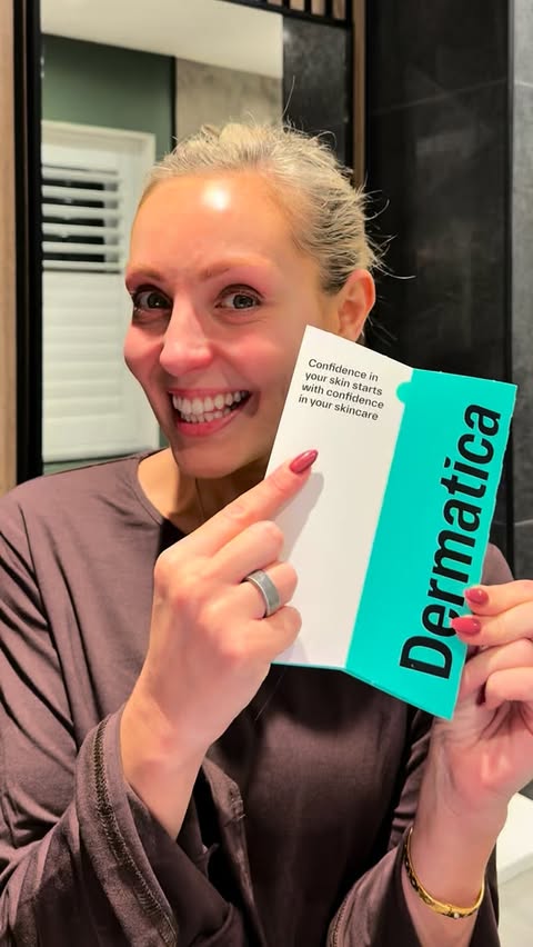Instagram post by @amy_dowden for Dermatica. Caption reads: Just under a year with Dermatica and wow… what a....