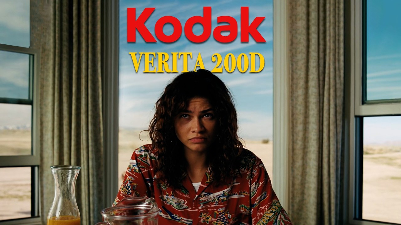YouTube post by @InDepthCine for Adobe Spark. Caption reads: Kodak Released A New Film Stock: Kodak Verita 200D.