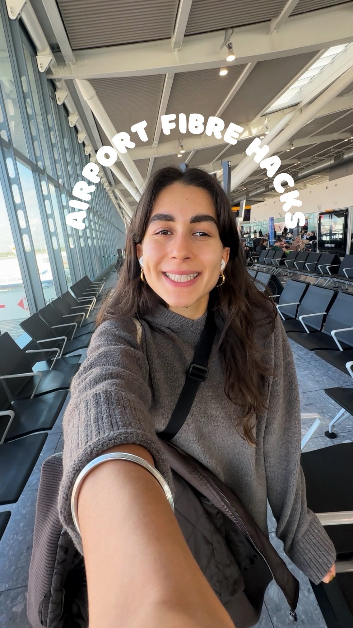 Instagram post by @sophiethenutritionist for BOL Foods. Caption reads: how to get your fibre in on a flight 101 / ad....