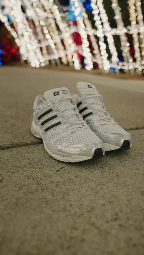 Instagram post by @jlewww.5 for Foot Locker. Caption reads: Running the day in the adidas Adistar Control 5,....