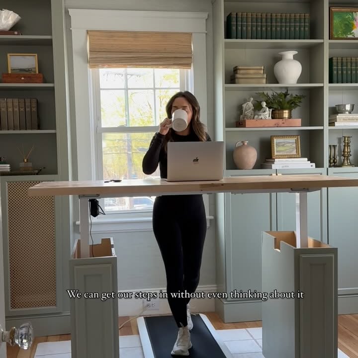 Instagram post by @homeonbroad for WalkingPad. Caption reads: [...] code GREER for 20% off everything at....